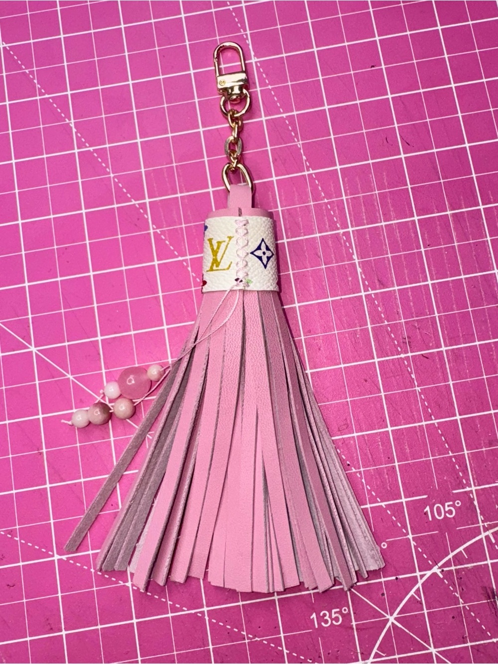 Murakami Tassel Pink Genuine leather Large charm